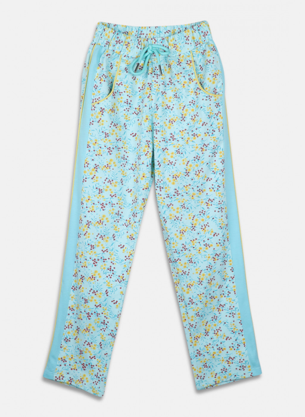 Girls Aqua Blue Regular Fit Lower