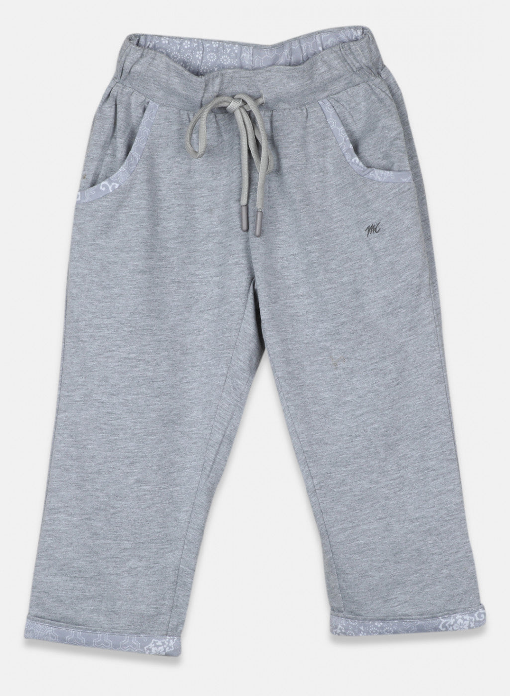 Girls Grey Plain Capri