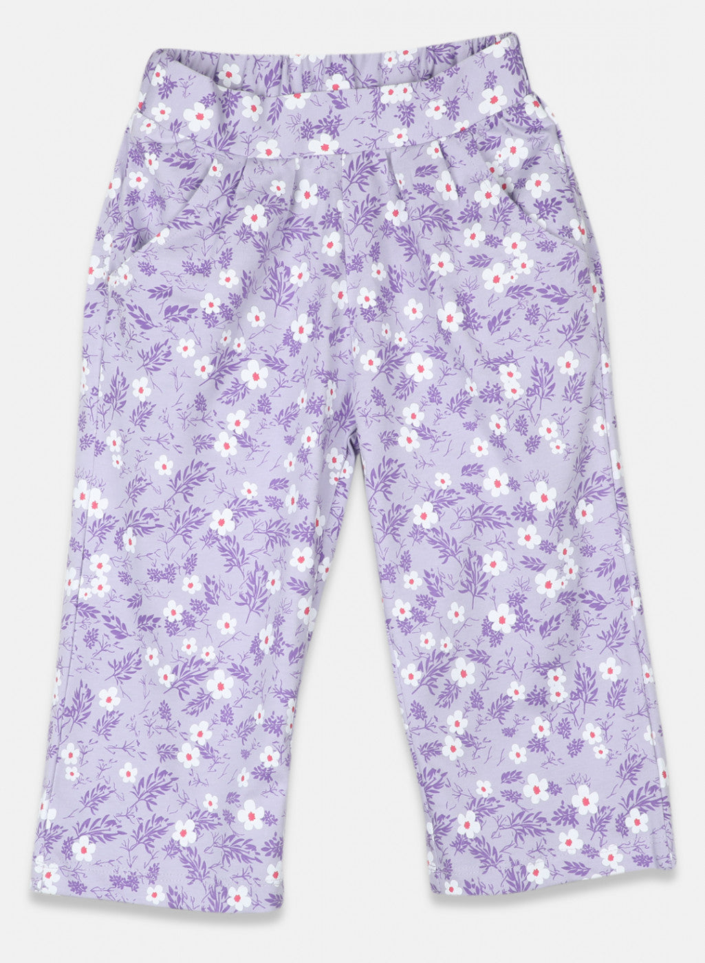 Girls Purple Printed Capri