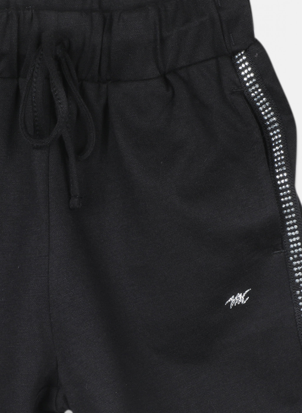 Girls Black Plain Short