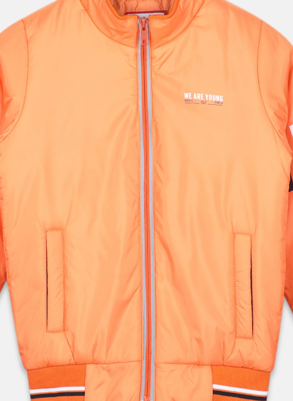 Boys Orange Solid Jacket