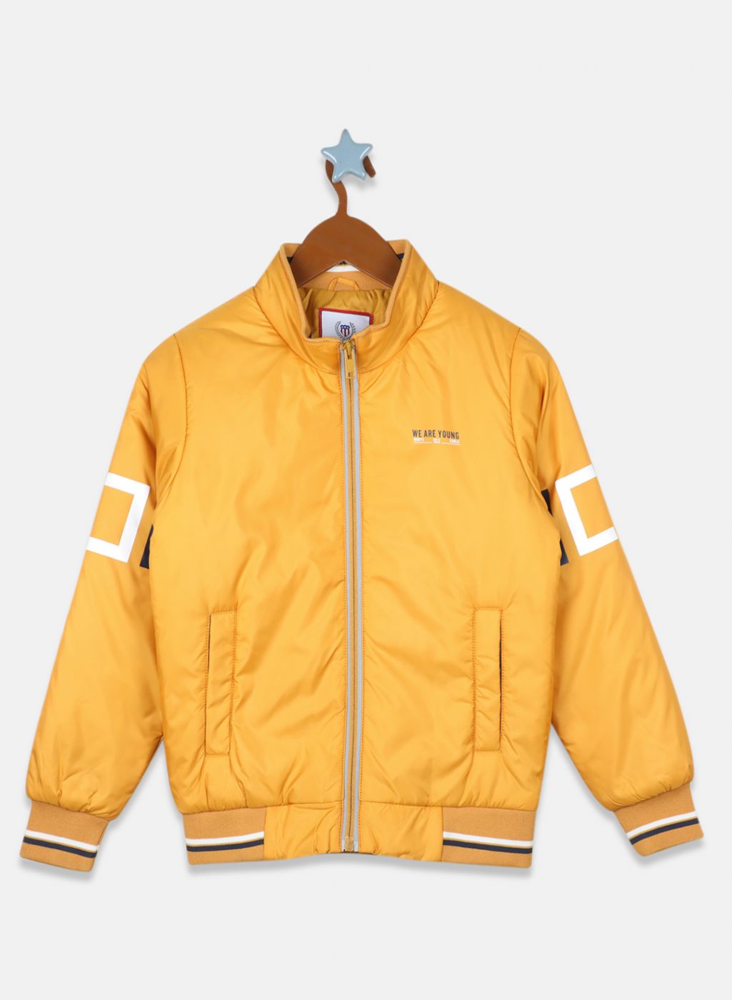 Boys Yellow Solid Jacket