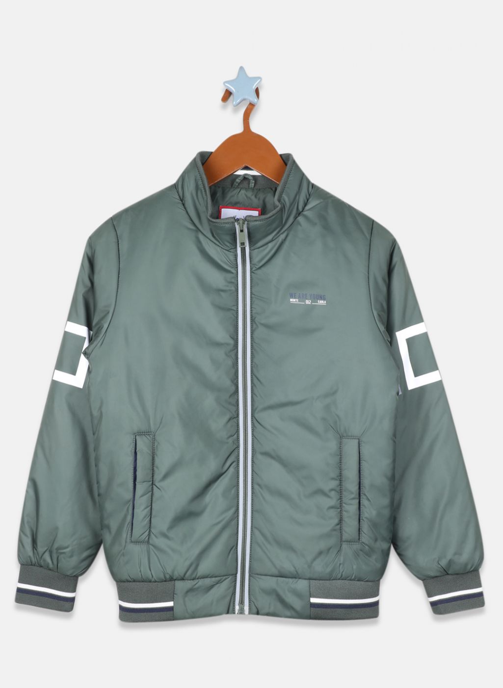 Boys Green Solid Jacket