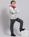 Boys Grey Printed Hooded Full Sleeve Boys Jacket