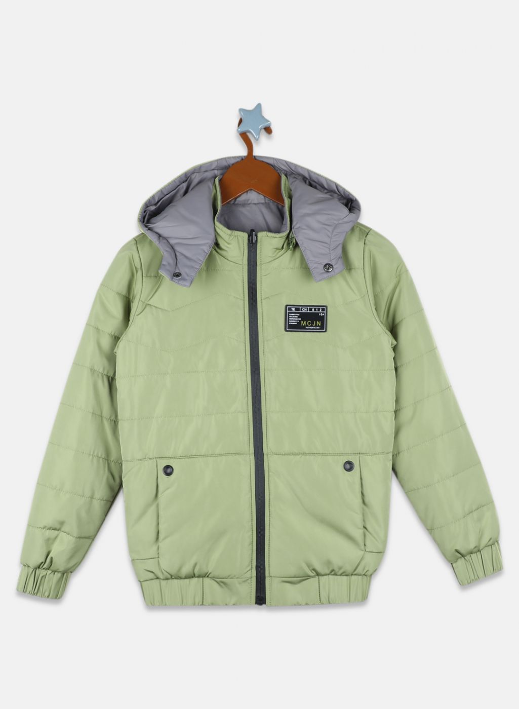 Boys Green Solid Jacket