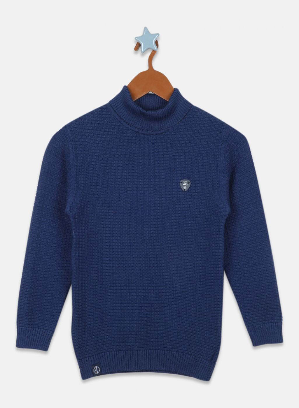 Boys NAvy Blue Printed Pullover