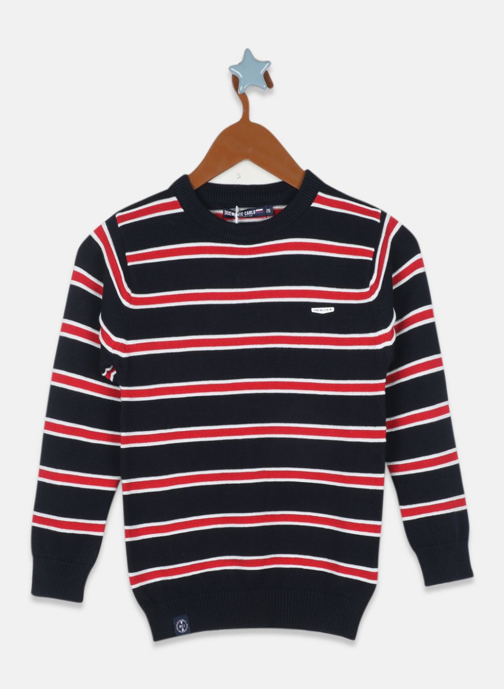 Boys NAvy Blue Stripe Pullover