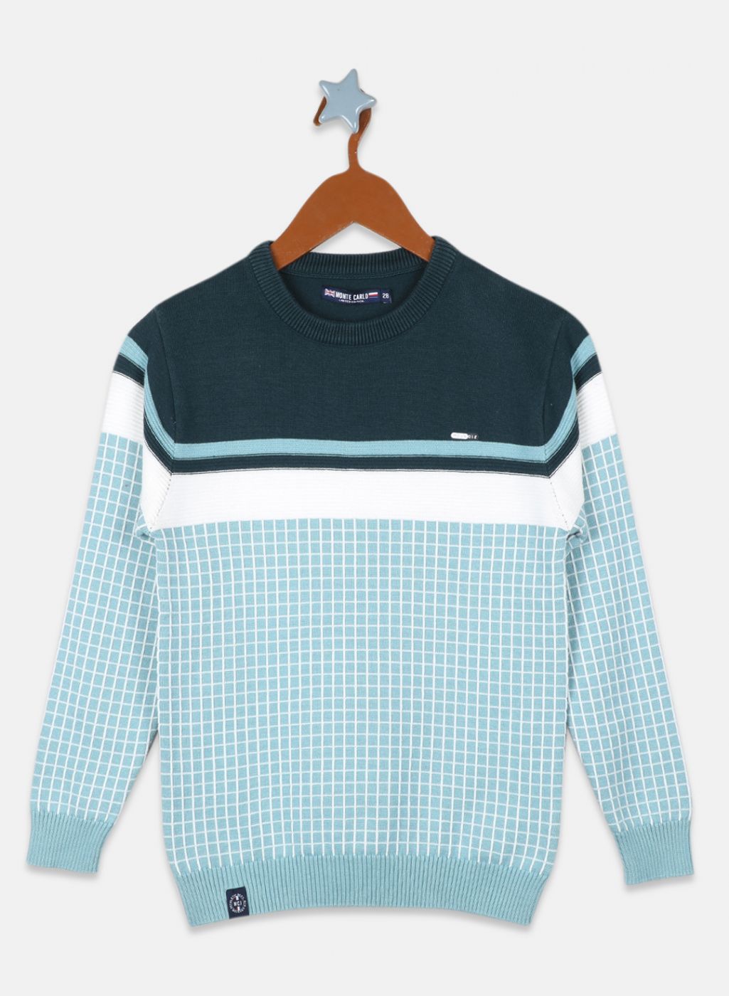 Boys Blue Check Pullover