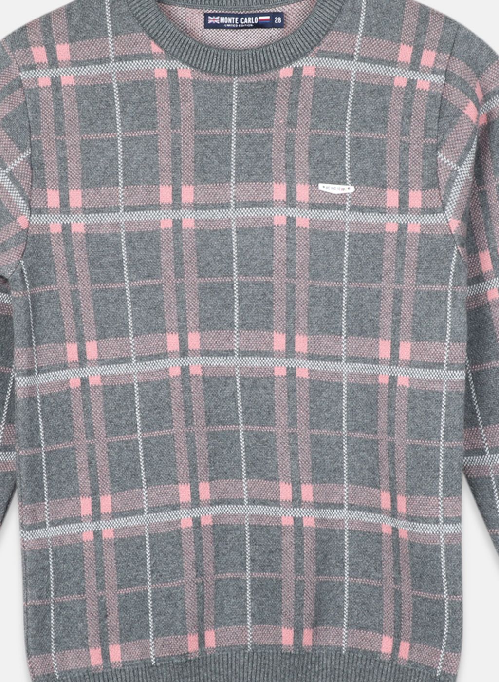 Boys Grey Check Pullover