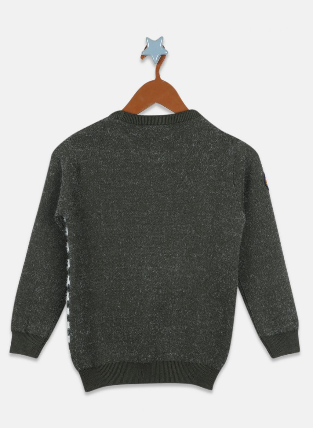 Boys Olive Jaquard Pullover