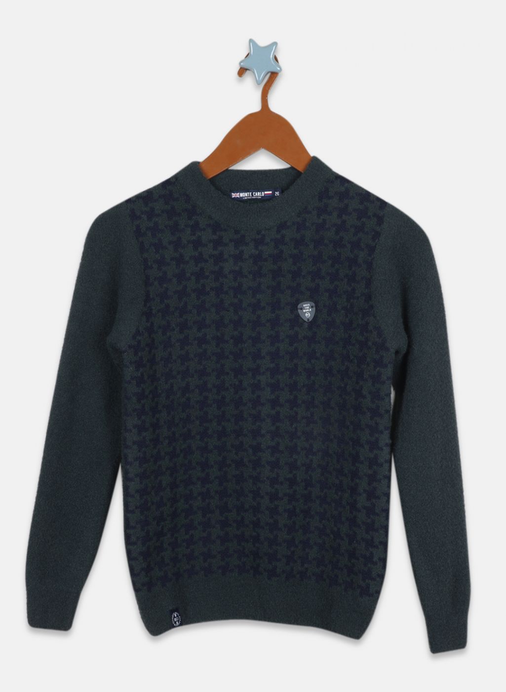 Boys Green Jaquard Pullover