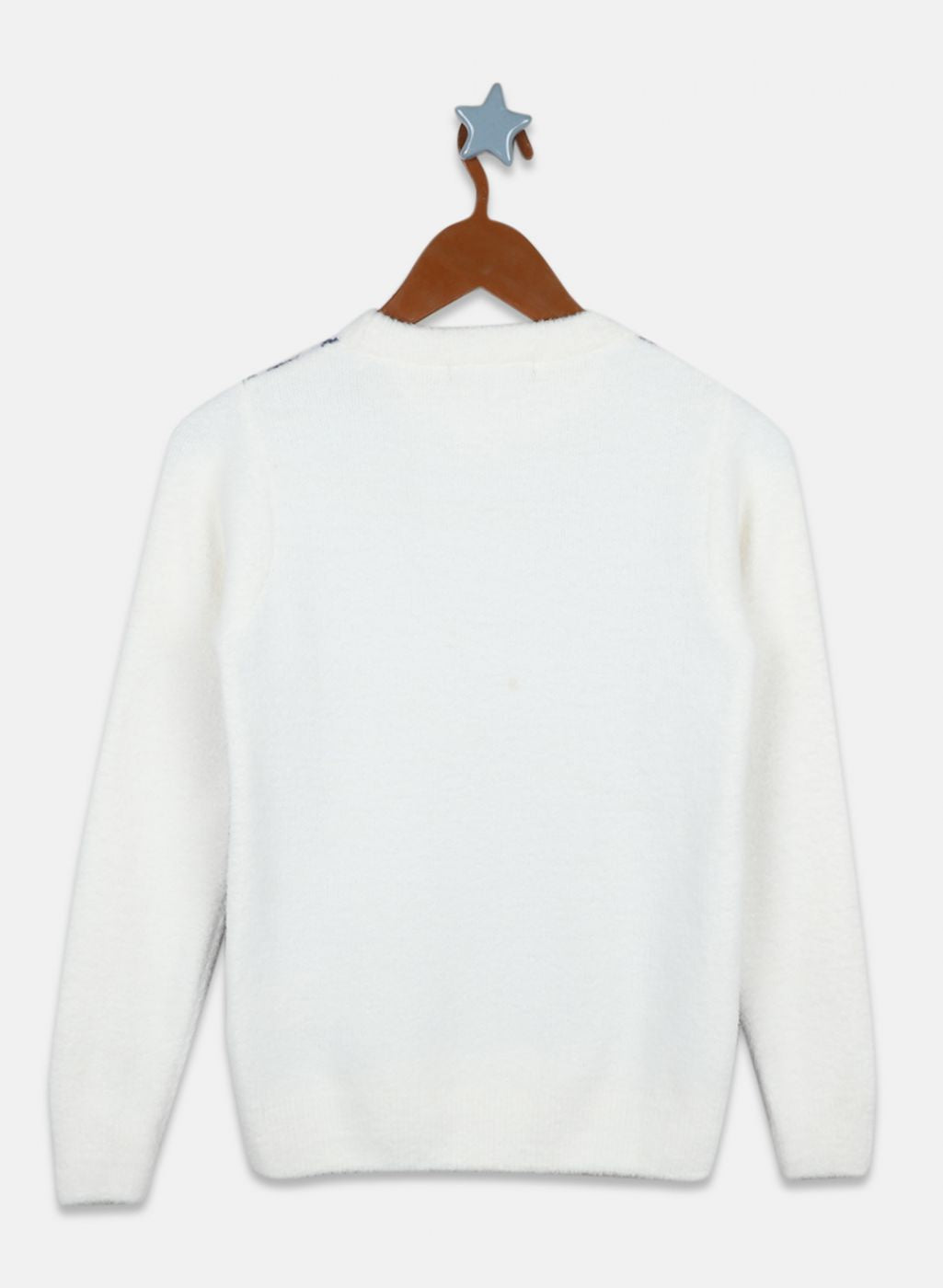 Boys Off White Jaquard Pullover