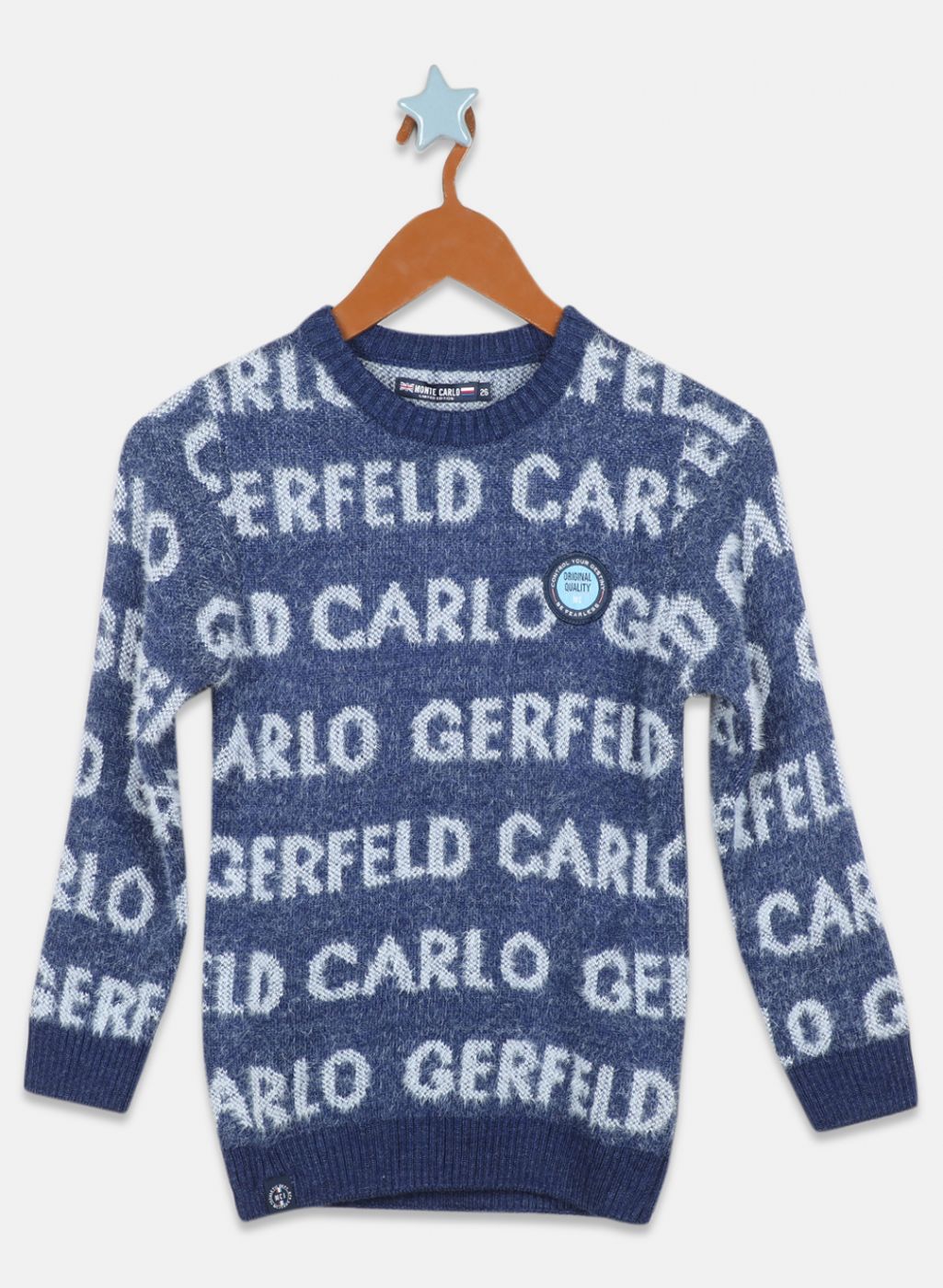 Boys Blue Jaquard Pullover