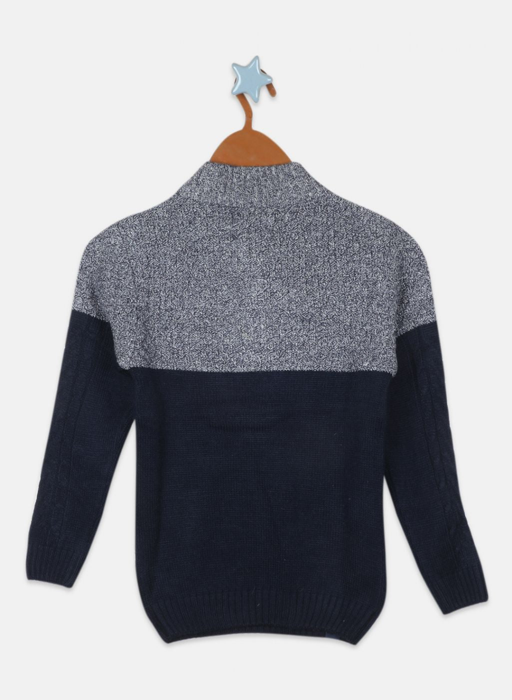 Boys NAvy Blue Printed Pullover