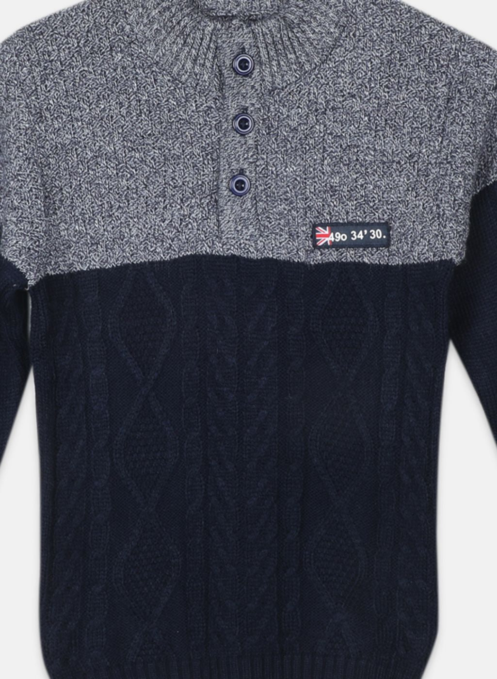 Boys NAvy Blue Printed Pullover