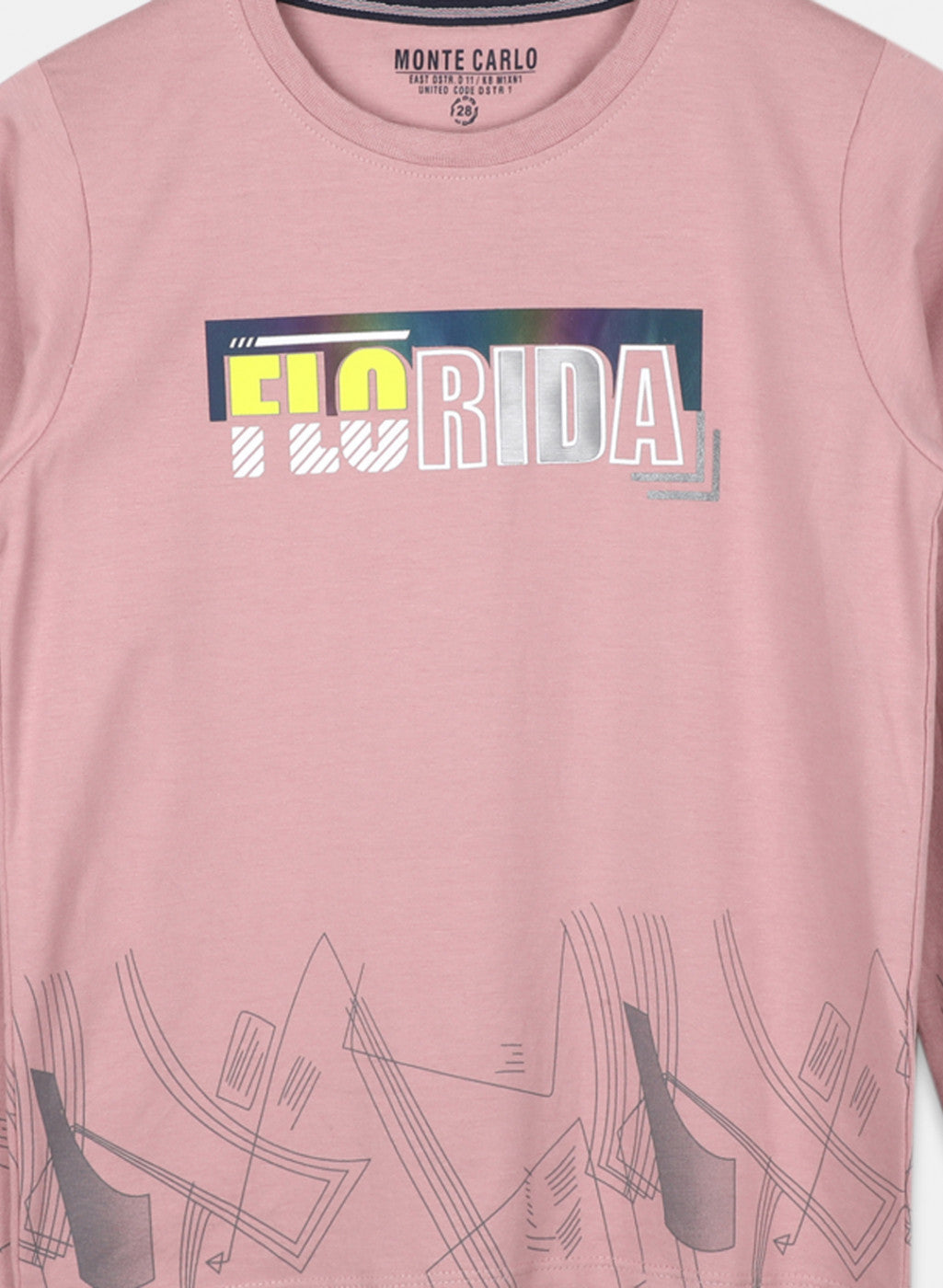 Boys Pink Printed T-Shirt