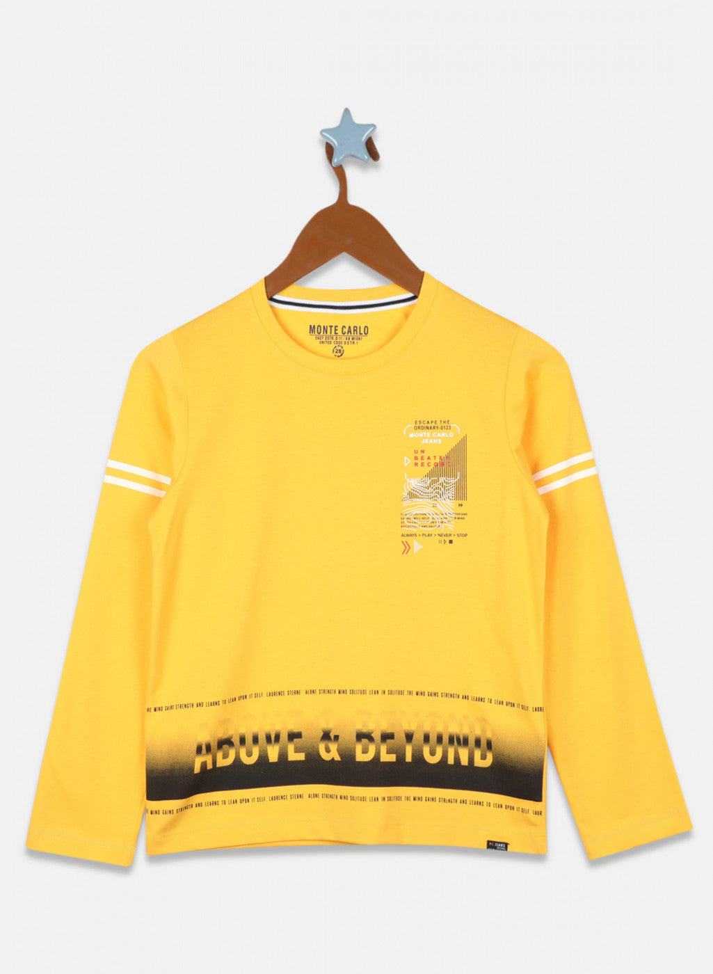 Boys Mustard Printed T-Shirt