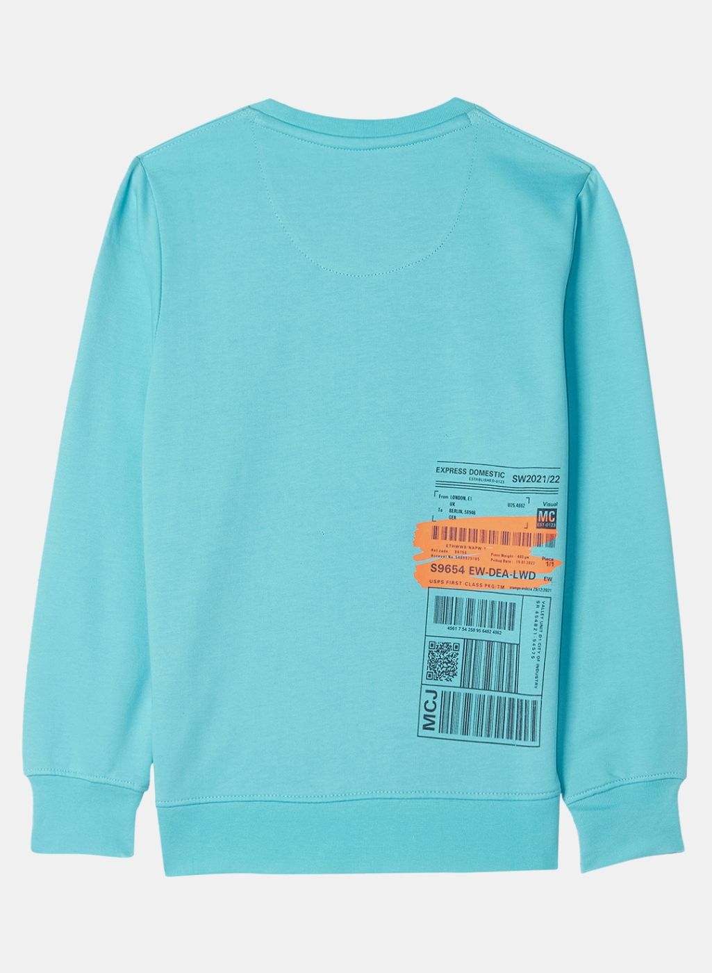 Boys Blue Printed Sweatshirt