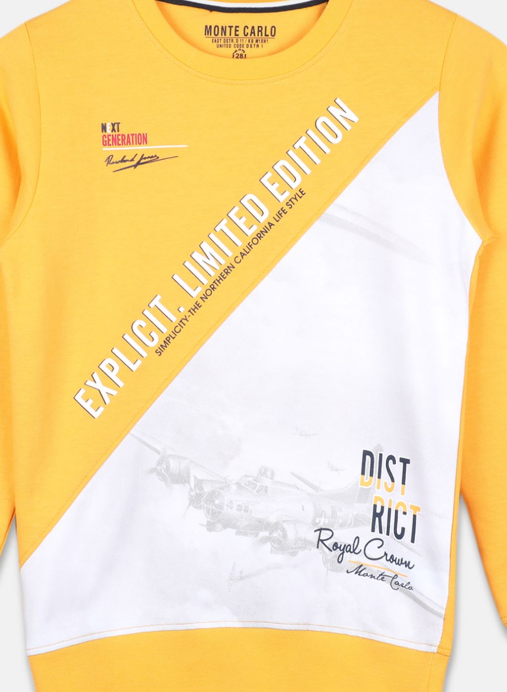 Boys Yellow Printed Sweatshirt