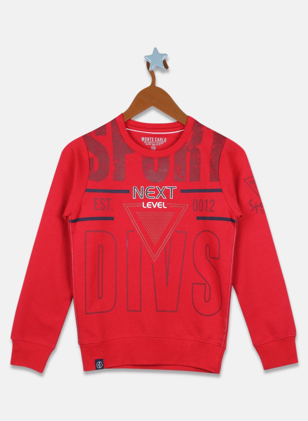 Boys Red Printed Sweatshirt