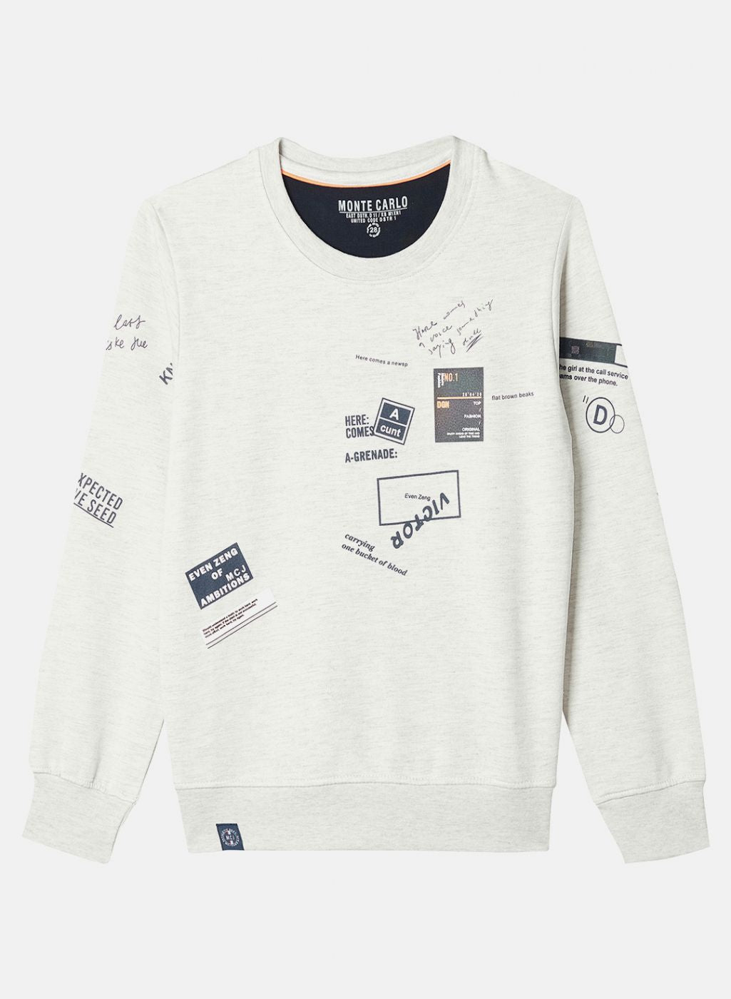 Boys Beige Printed Sweatshirt