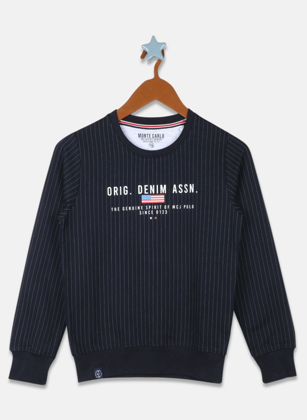 Boys NAvy Blue Printed Sweatshirt