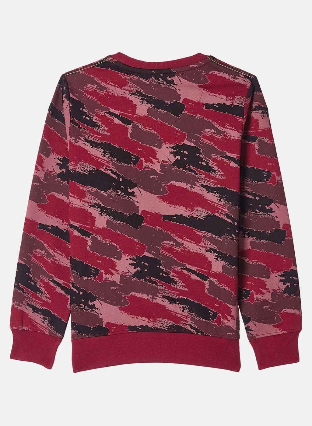 Boys Maroon Printed Sweatshirt