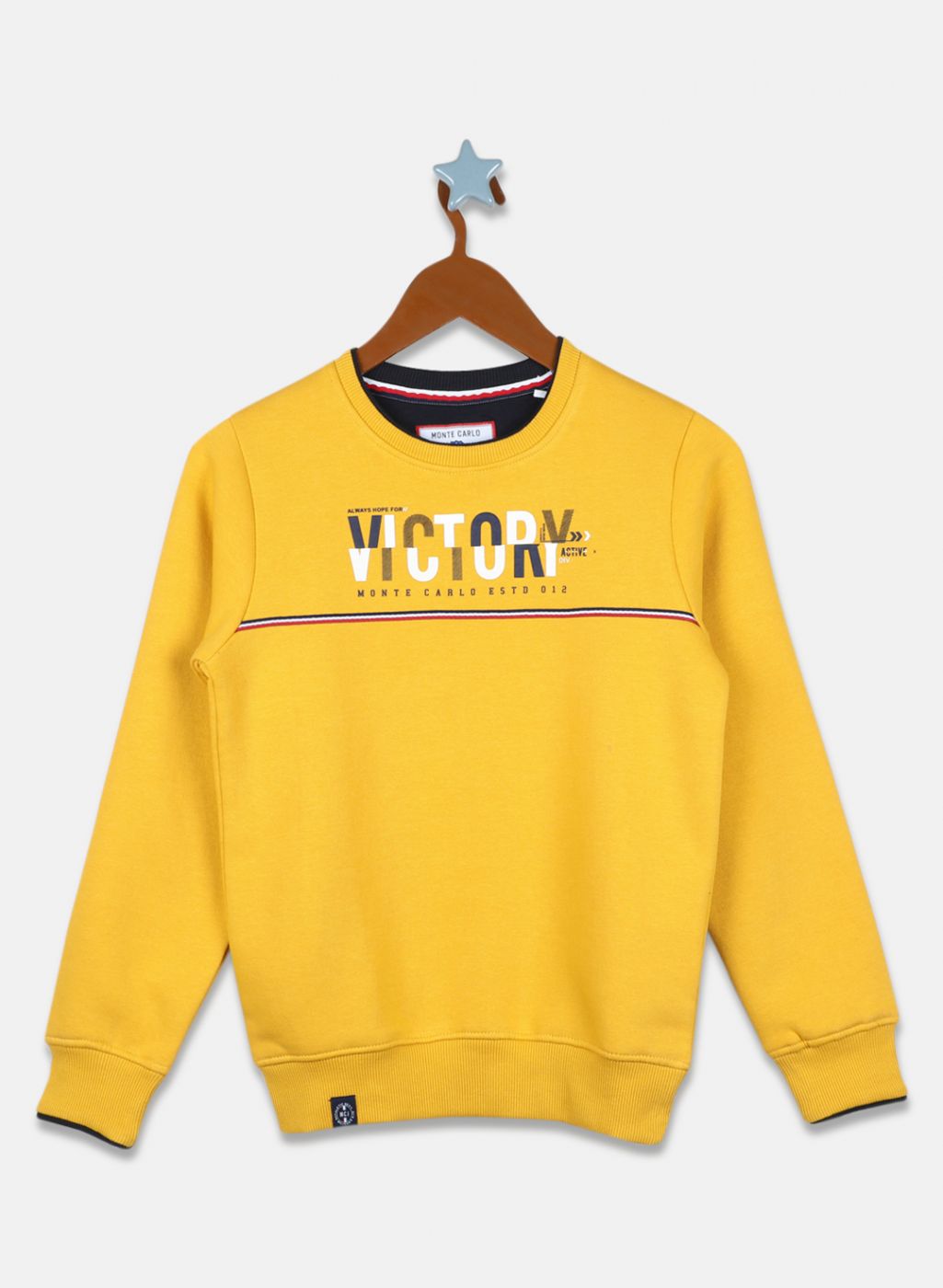 Boys Mustard Printed Sweatshirt