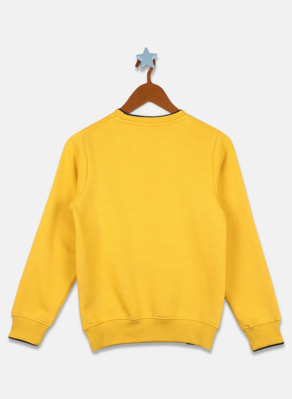 Boys Mustard Printed Sweatshirt