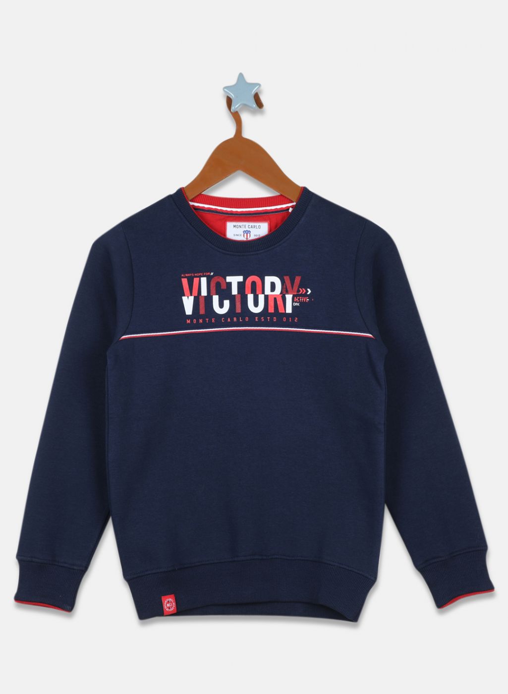 Boys Navy Blue Printed Sweatshirt