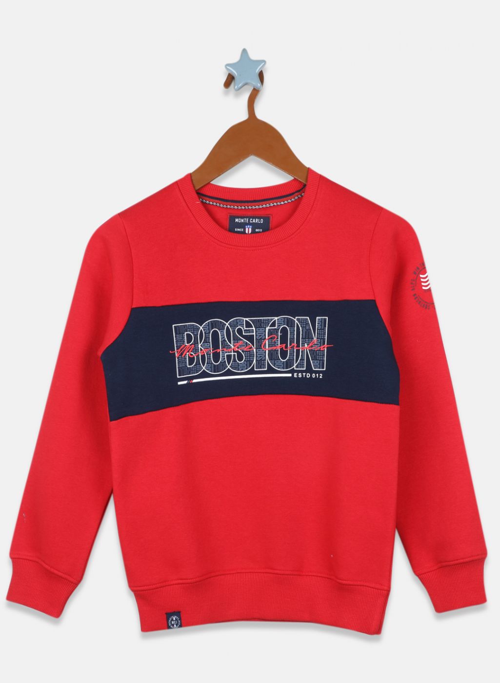 Boys Red Printed Sweatshirt