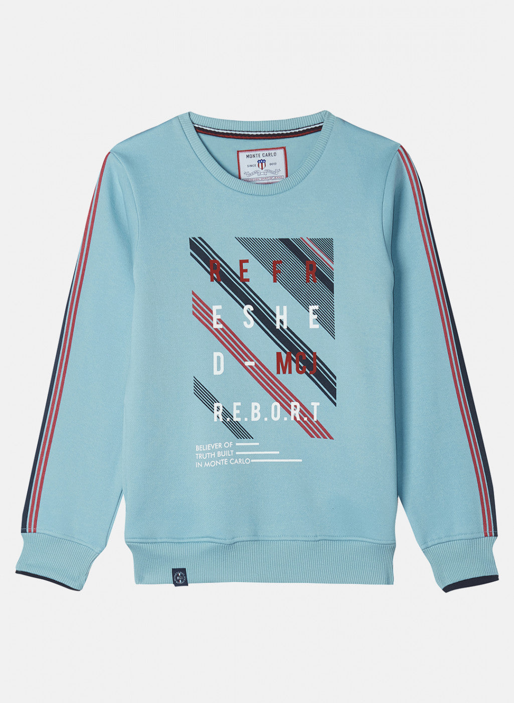 Boys Blue Printed Sweatshirt