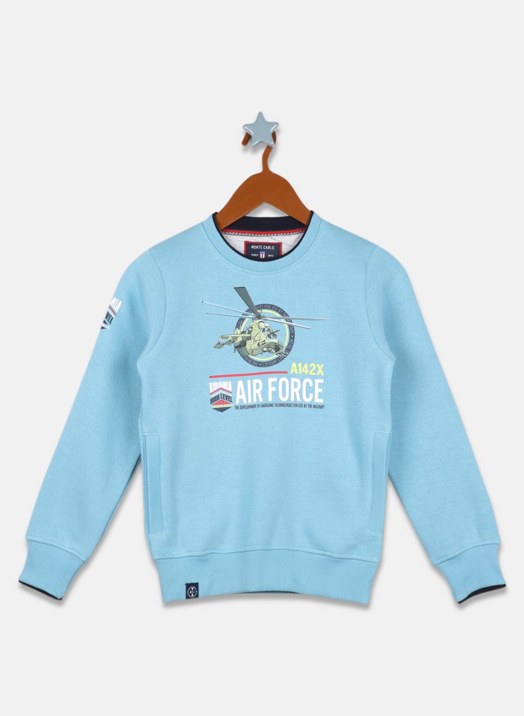 Boys Blue Printed Sweatshirt