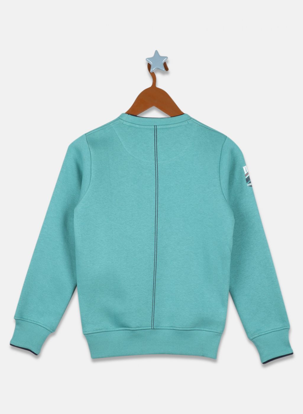 Boys Teal Blue Printed Sweatshirt