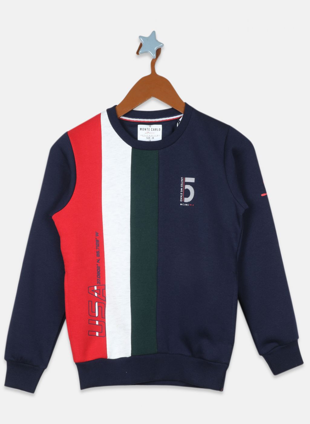 Boys NAvy Blue Printed Sweatshirt