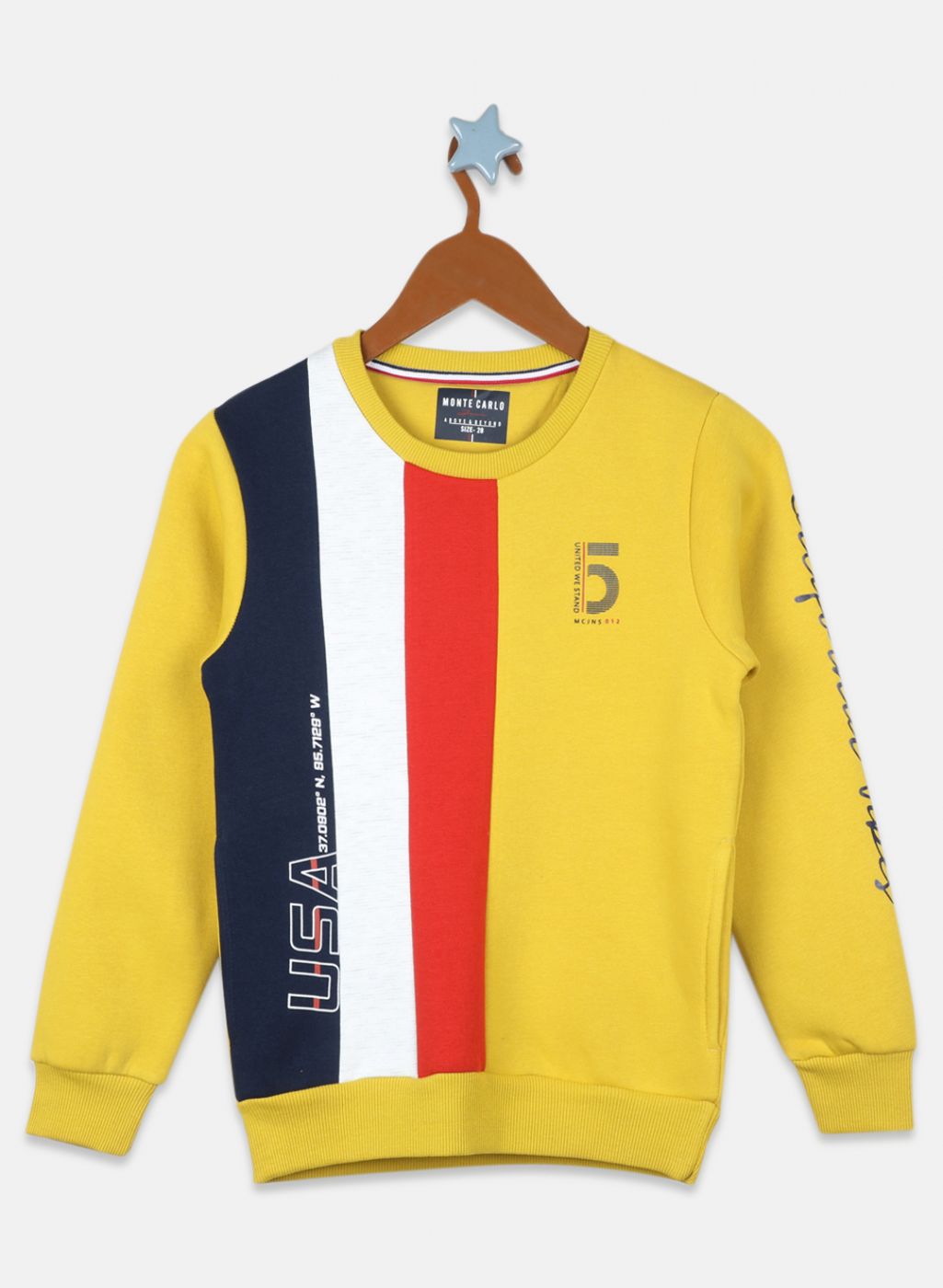 Boys Yellow Printed Sweatshirt