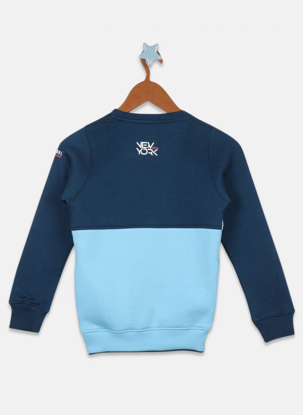 Boys Blue Printed Sweatshirt