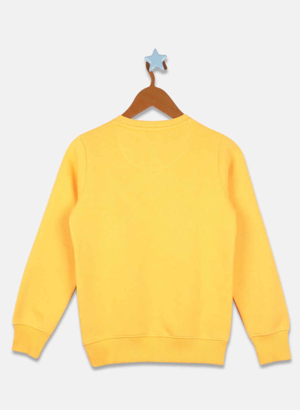 Boys Mustard Printed Sweatshirt