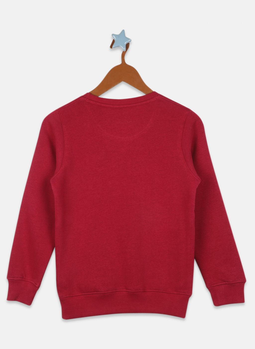 Boys Maroon Printed Sweatshirt