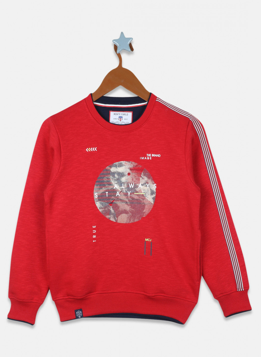 Boys Red Printed Sweatshirt