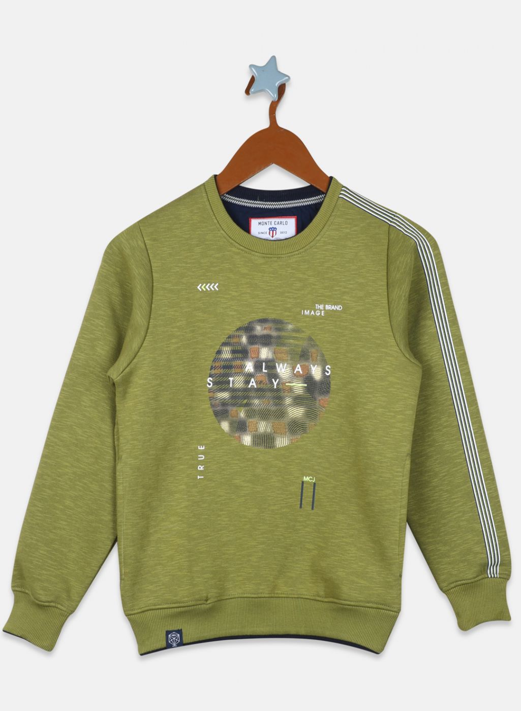 Boys Green Printed Sweatshirt