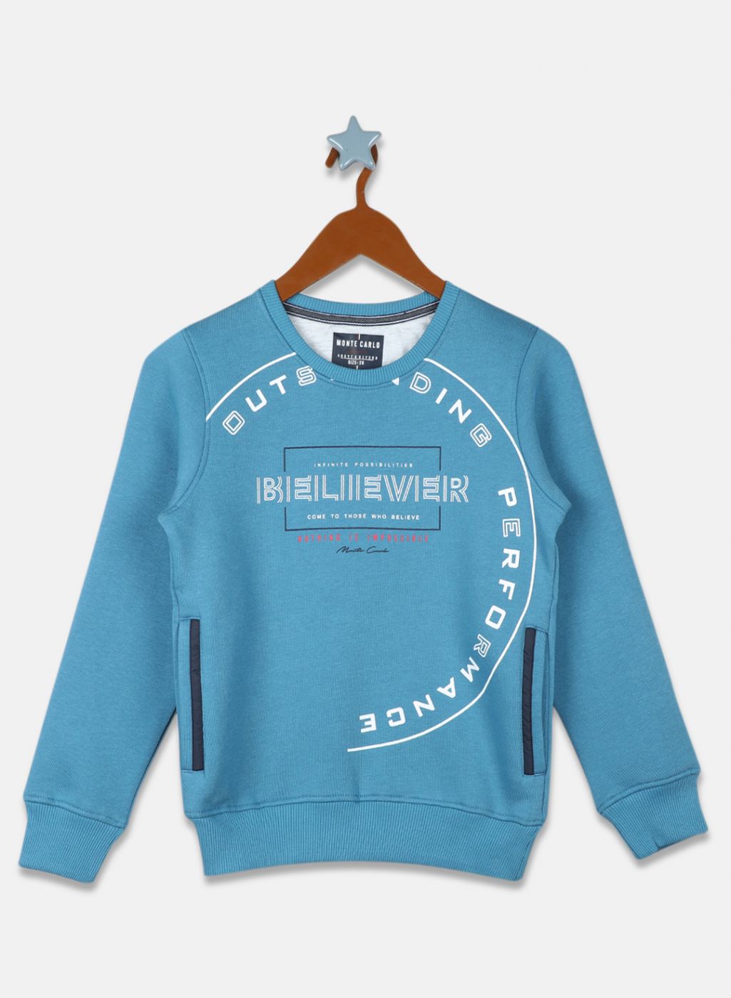 Boys Blue Printed Sweatshirt