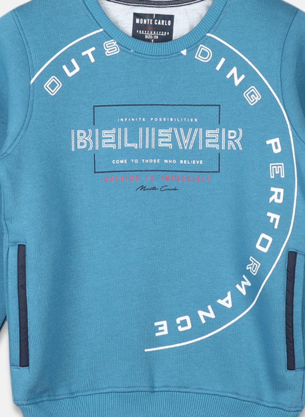 Boys Blue Printed Sweatshirt