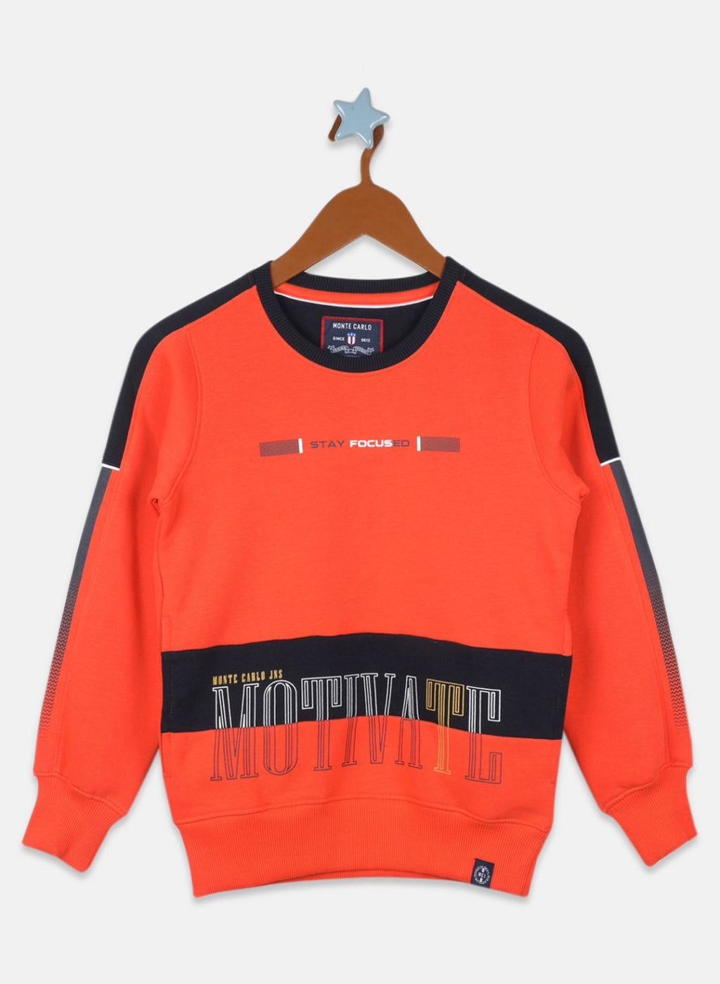 Buy Boys Orange Printed Sweatshirt Online in India - Monte Carlo