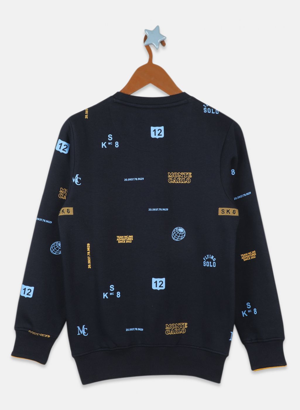 Boys NAvy Blue Printed Sweatshirt