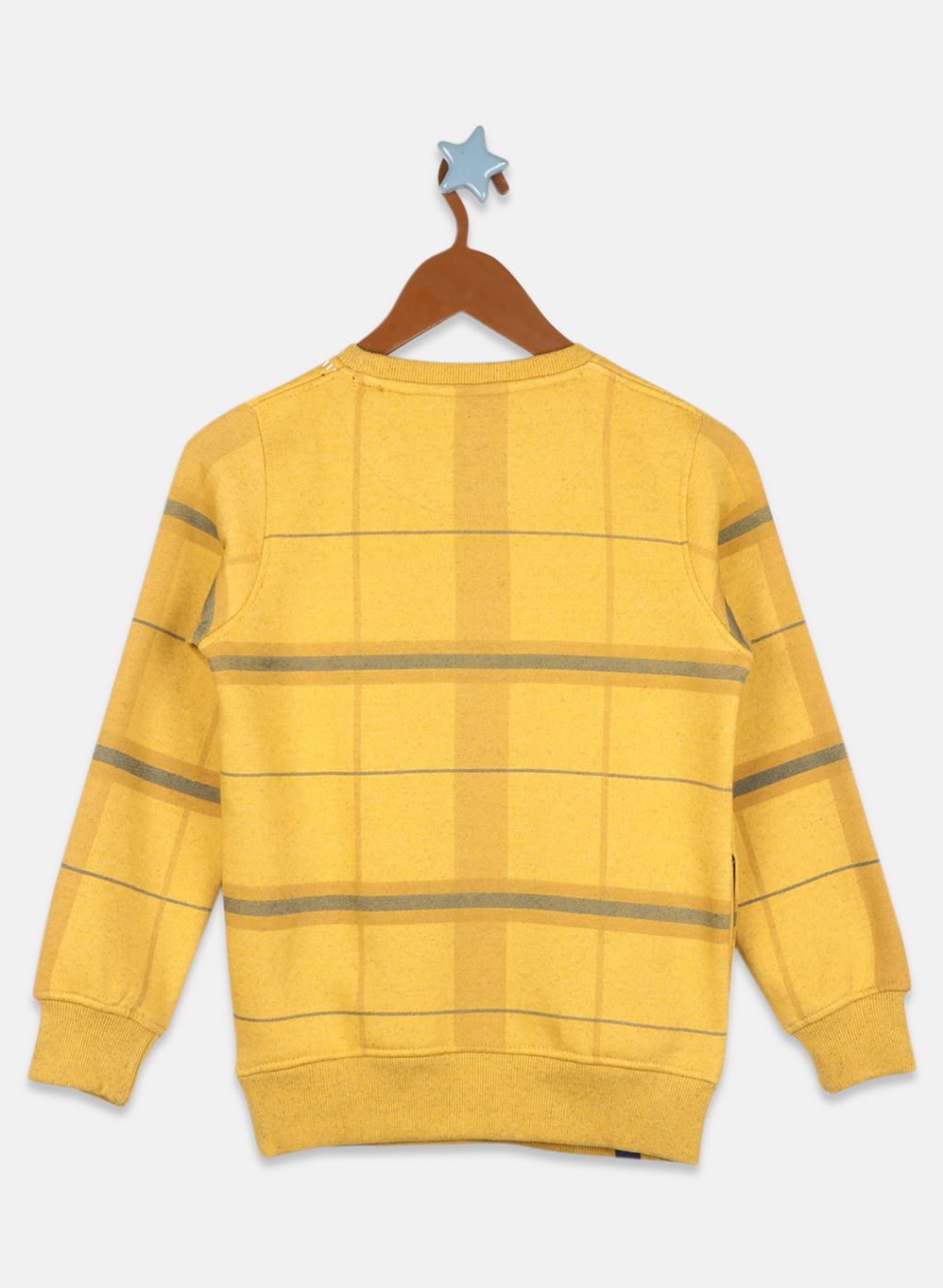 Boys Mustard Printed Sweatshirt