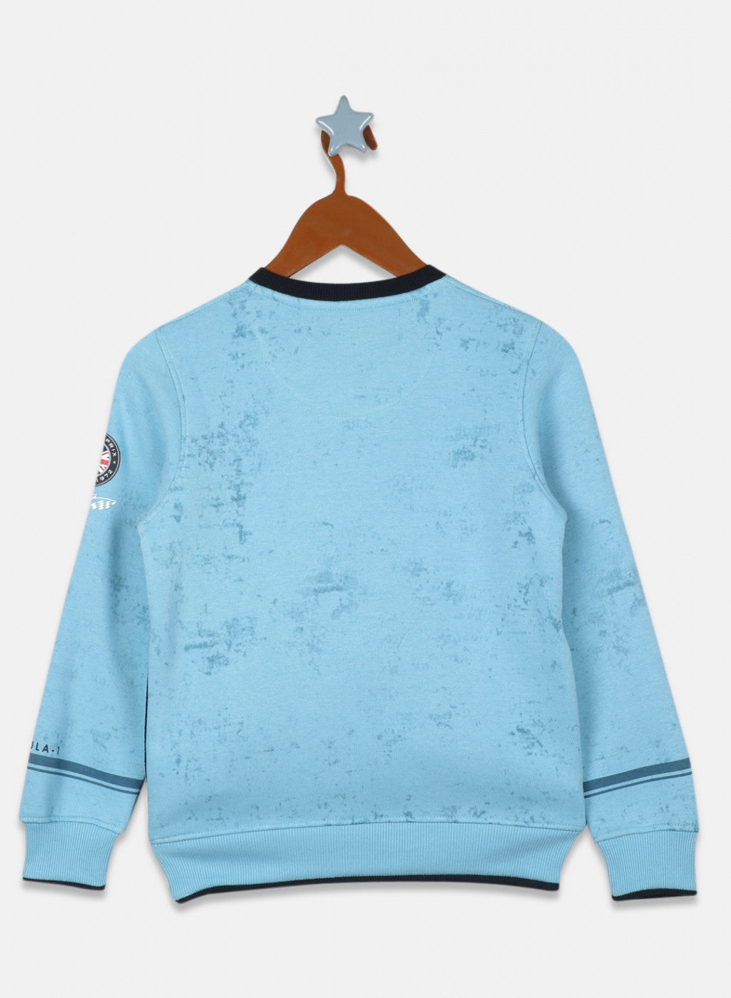 Boys Blue Printed Sweatshirt