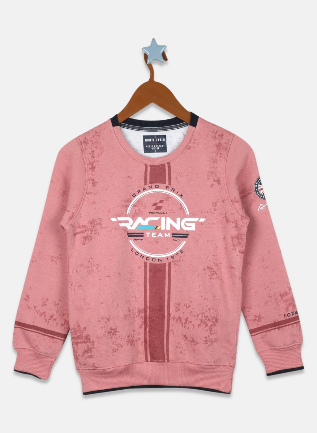 Boys Pink Printed Sweatshirt