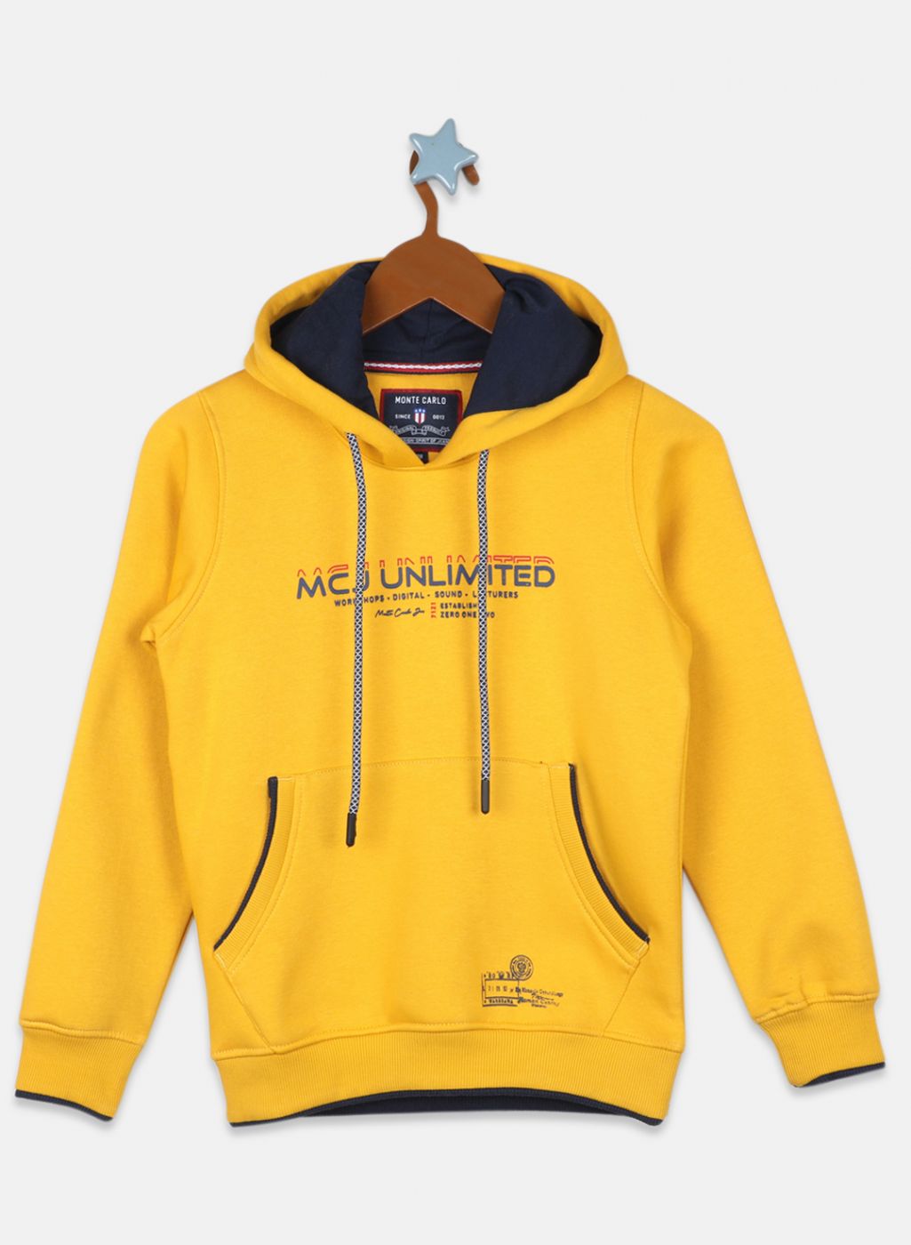 Boys Mustard Printed Sweatshirt