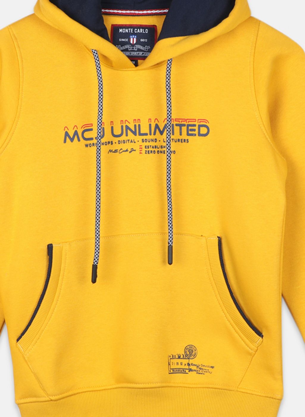 Boys Mustard Printed Sweatshirt